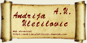 Andrija Uletilović vizit kartica